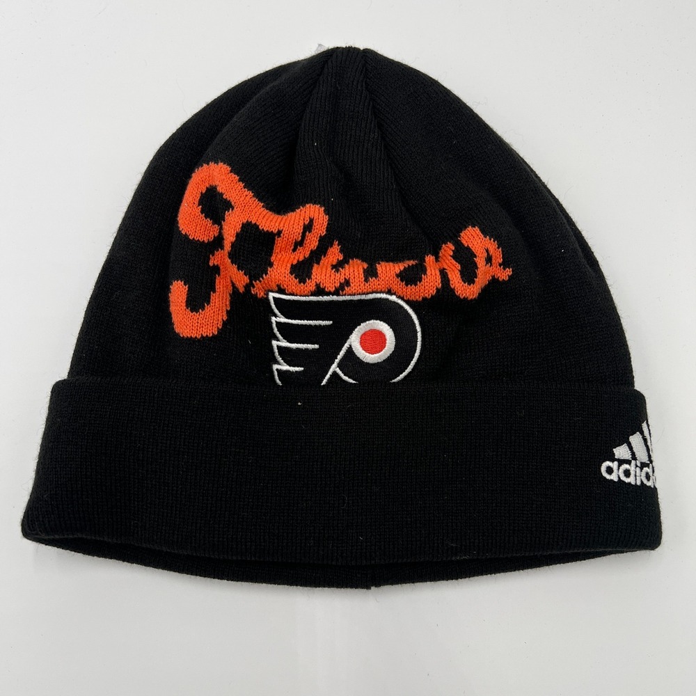Adidas Philadelphia Flyers NHL Cuffed Beanie Hat Black Orange One Size